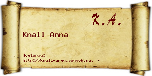 Knall Anna névjegykártya